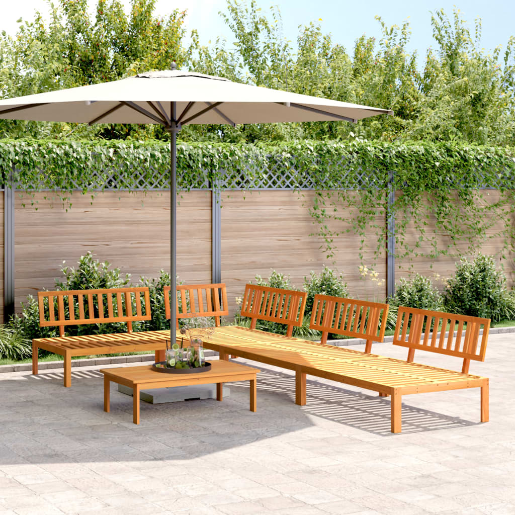 5-Delige Loungeset Pallet Massief Acaciahout Bruin